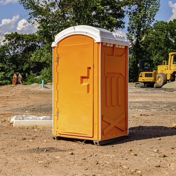 can i customize the exterior of the portable restrooms with my event logo or branding in White Plains AL